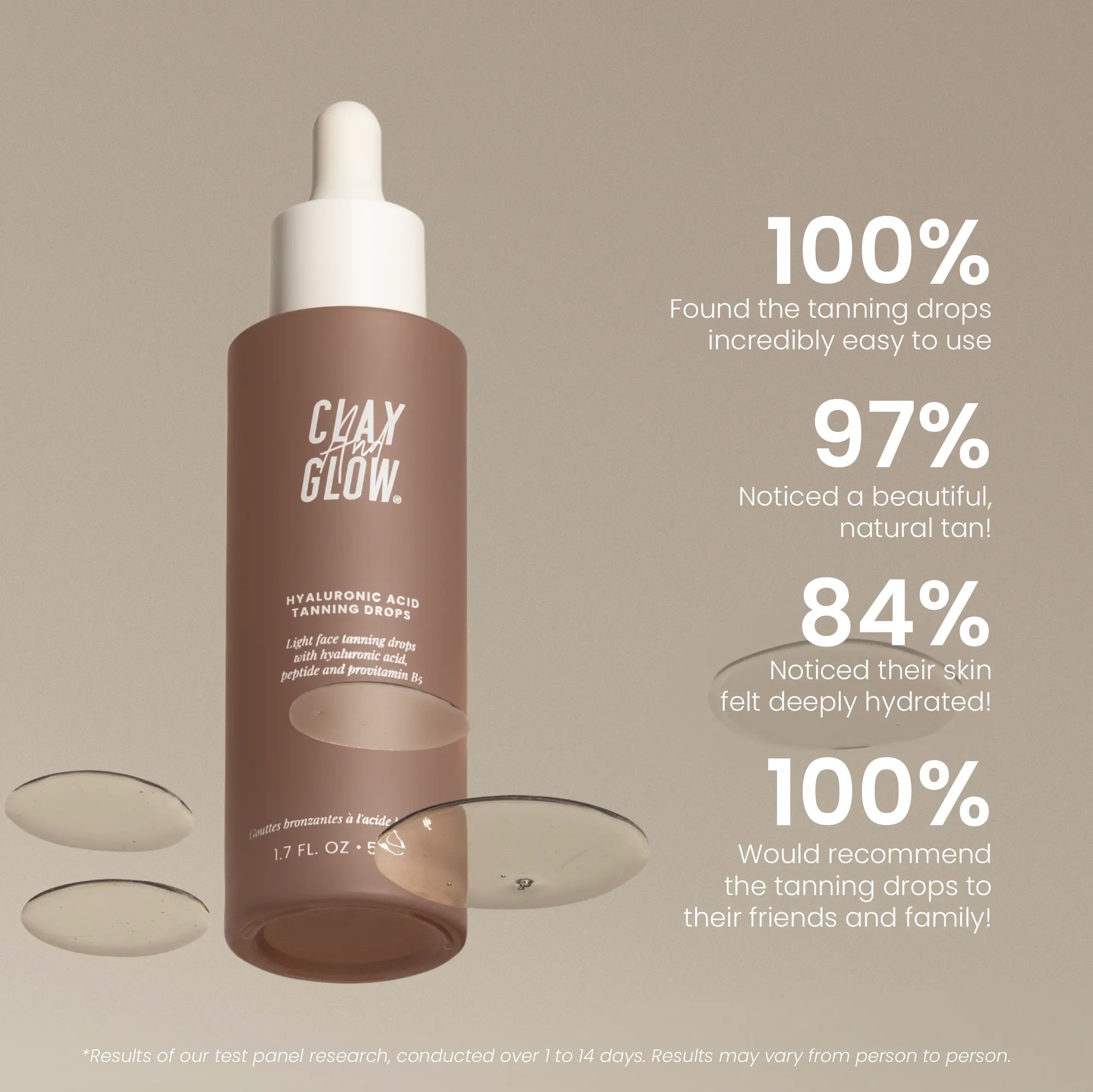 Hyaluronic acid tanning drops