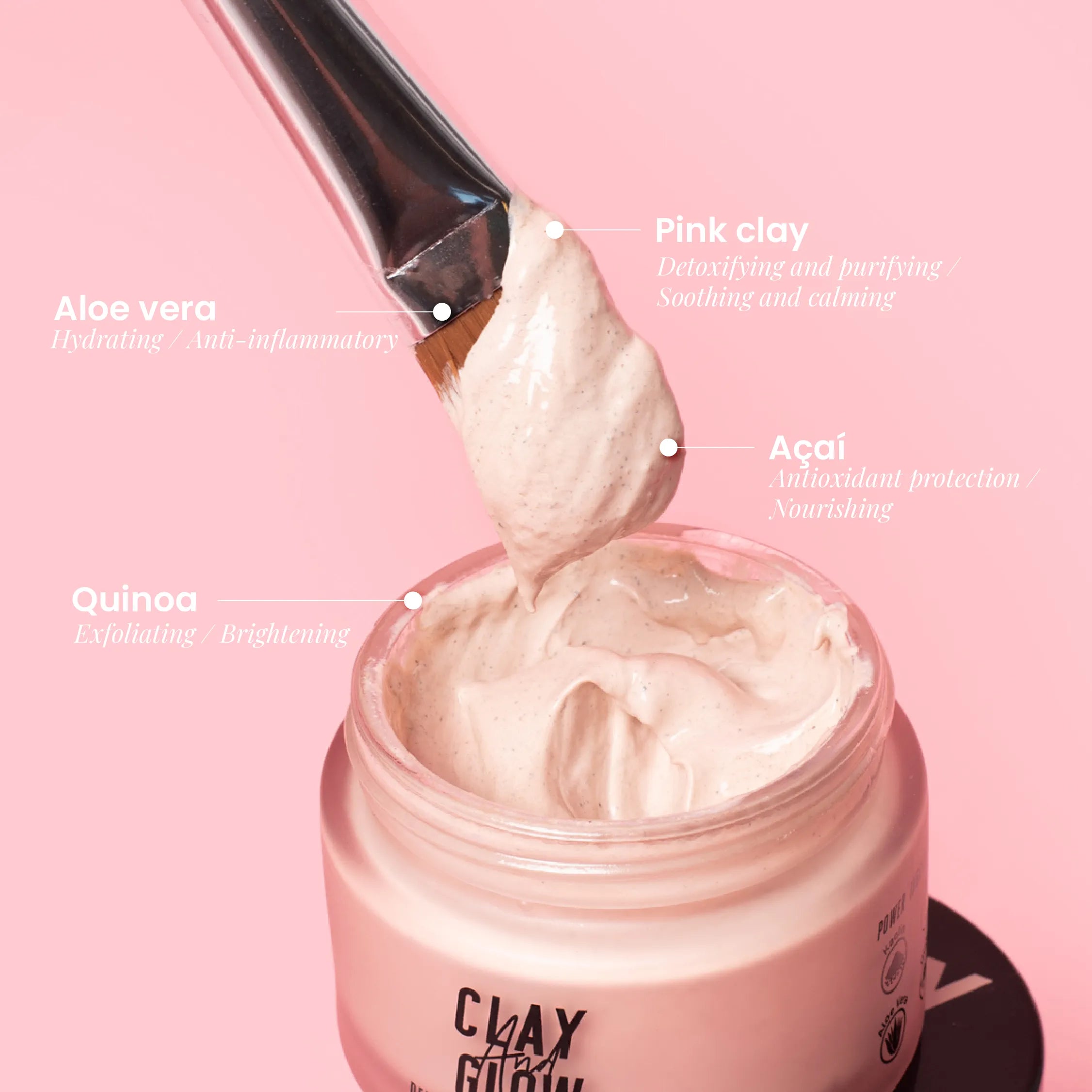 Pink clay mask